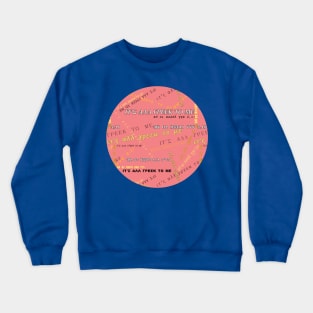 It's all Greek to me PATTERN # Yellow On Salmon-Pink * ΙΤ'Σ ΑΛΛ ΓΡΕΕΚ ΤΟ ΜΕ cirlce Crewneck Sweatshirt